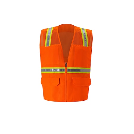 Multi-Pocket Safety Vest, 5X-Large, Orange